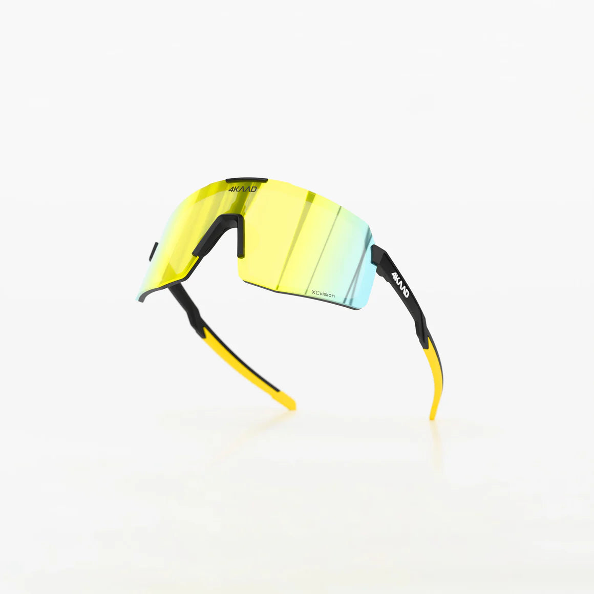 BEAT RACE Sports Glasses - Shiny Black Yellow with Gold Photochromic Lenses