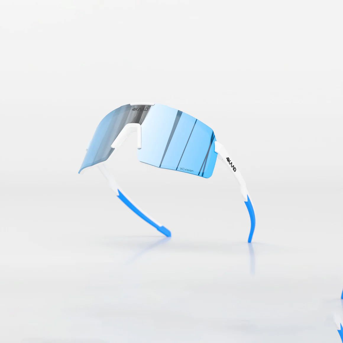 BEAT RACE Sports Glasses - White, Blue with Blue Photochromic Lenses