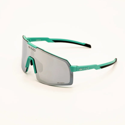 BEAT RACE Sports Glasses Matt Mint with Silver Mirror Lens