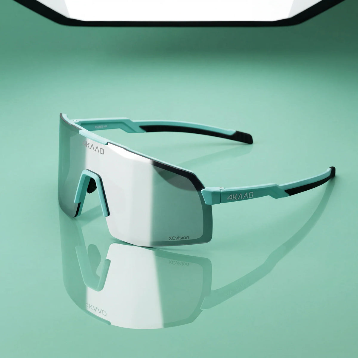 BEAT RACE Sports Glasses Matt Mint with Silver Mirror Lens