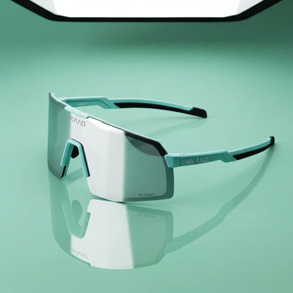 BEAT RACE Sports Glasses Matt Mint with Silver Mirror Lens