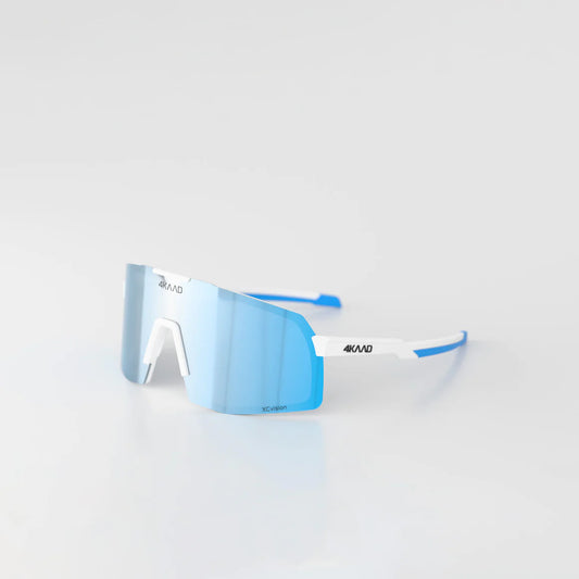 BEAT RACE Sports Glasses - White, Blue with Blue Photochromic Lenses